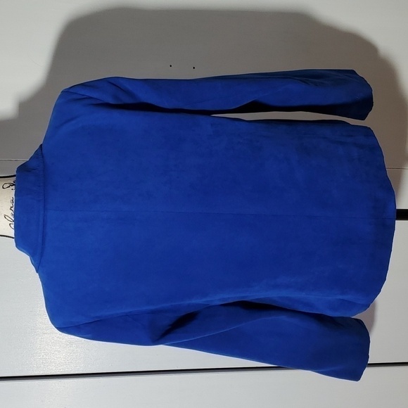 Studio Works- Womens Royal blue Blazer Suit Coat Silver Hardware Sz.12 - Picture 3 of 6